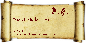 Muzsi Györgyi névjegykártya